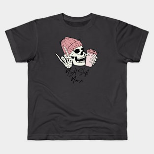 Night Shift Nurse Skeleton Kids T-Shirt